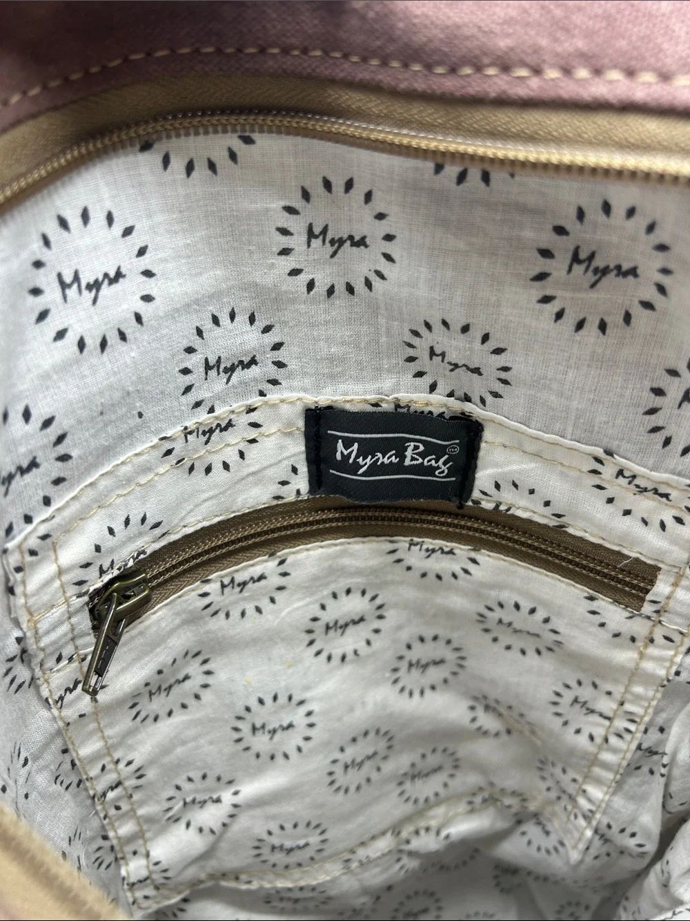 3375 Myra Bag Canvas Tote with Cream Printed Lining 253375 - Picture 5 of 5